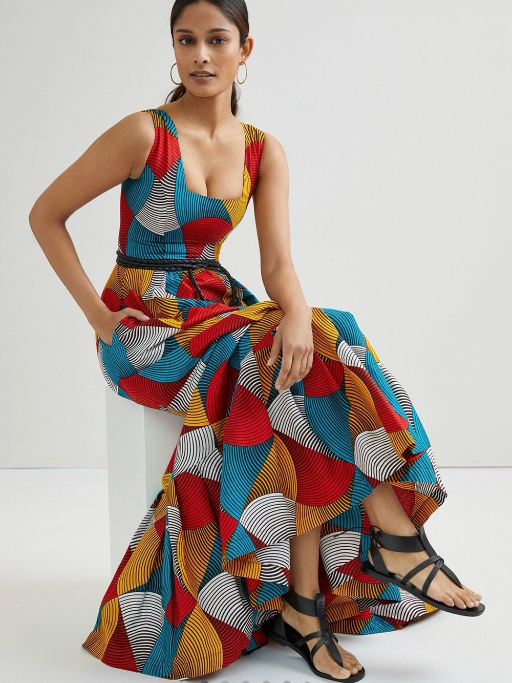 Anthropologie Multi-Color Geometric Maxi Dress - Picture 4 of 4